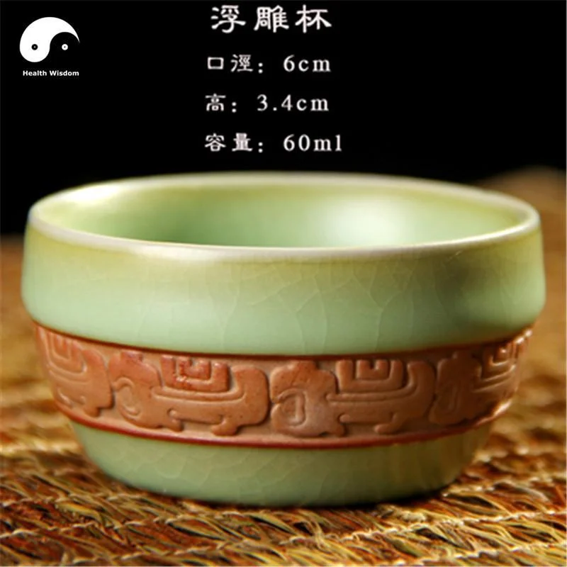 funny coffee cups for morning routines-Ru Ceramic Tea Cups 2pcs