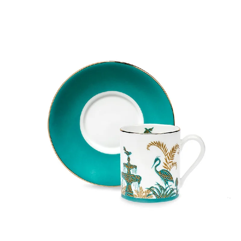 unique ceramic mugs for coffee-Royal Gardens Fine Bone China Espresso Cup and Saucer