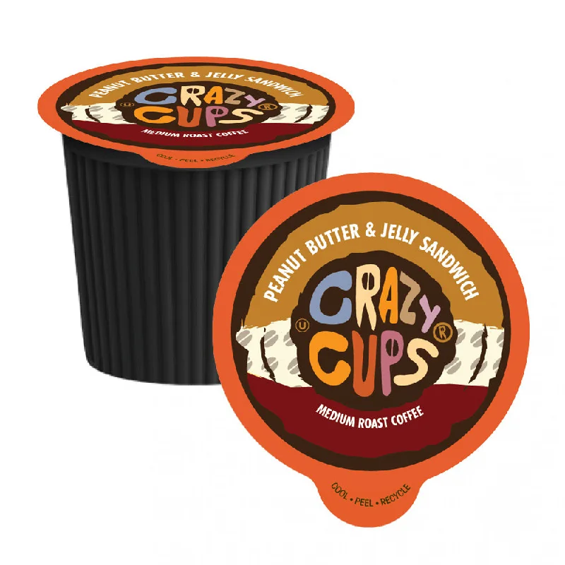 stylish coffee mugs with vintage designs-Crazy Cups Peanut Butter & Jelly Sandwich Single Serve Coffee 22 Pack