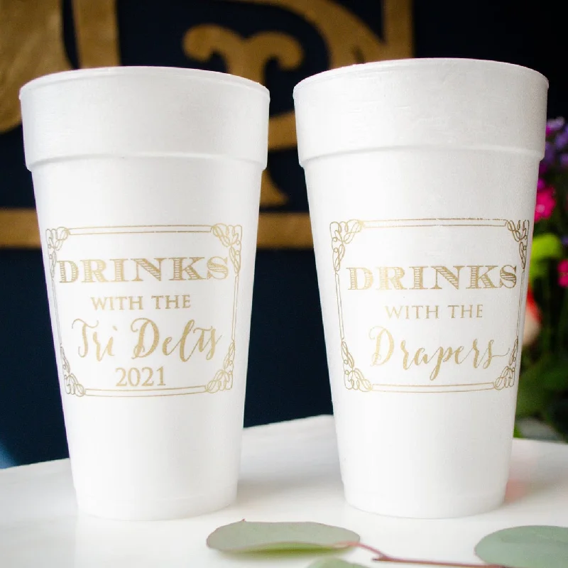 personalized tea cups for weddings-Custom Frame Design Styrofoam Cups