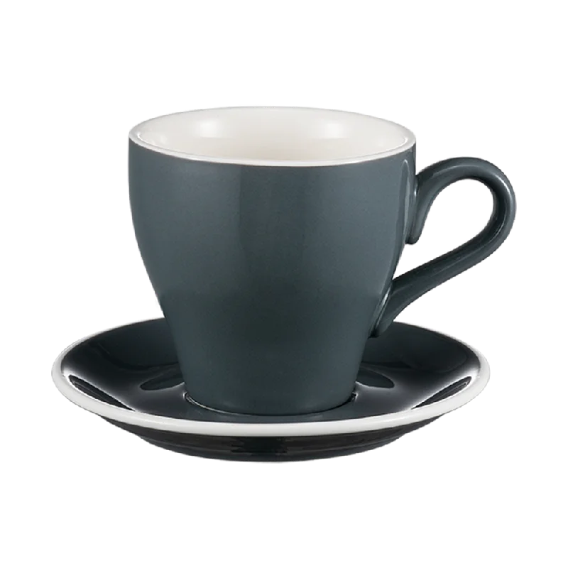 personalized coffee cups for special occasions-I.XXI Tulip Coffee Cup with Saucer 280ml, Grey