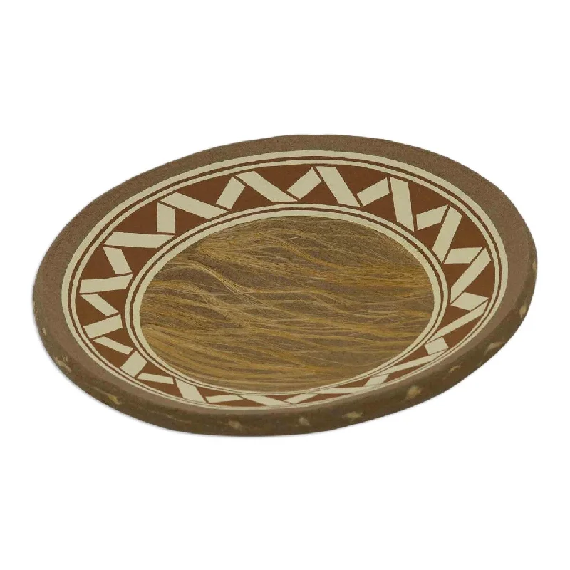 durable dinnerware for daily use-Novica Handmade Eco-Friendly Grace Recycled Papier Mache Decorative Plate