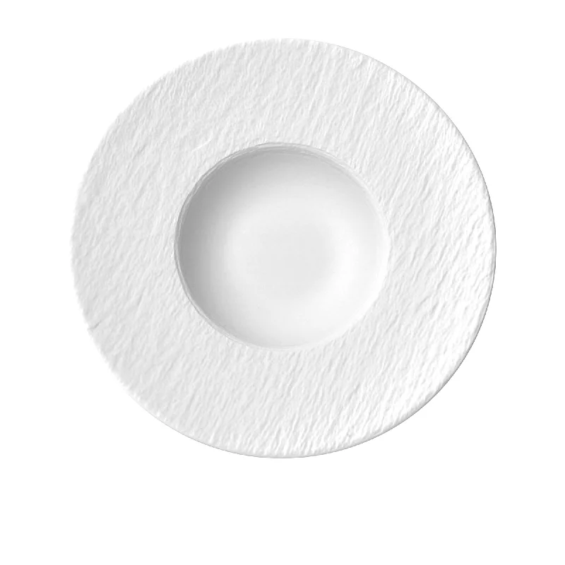 outdoor dinnerware for picnics-Villeroy & Boch Manufacture Rock Blanc Pasta Plate 28cm