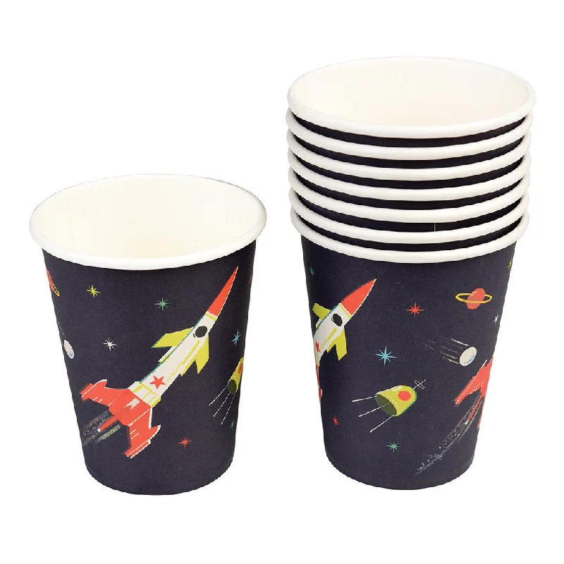 custom printed mugs for restaurants-Rex Set of 8 Space Age Paper Cups