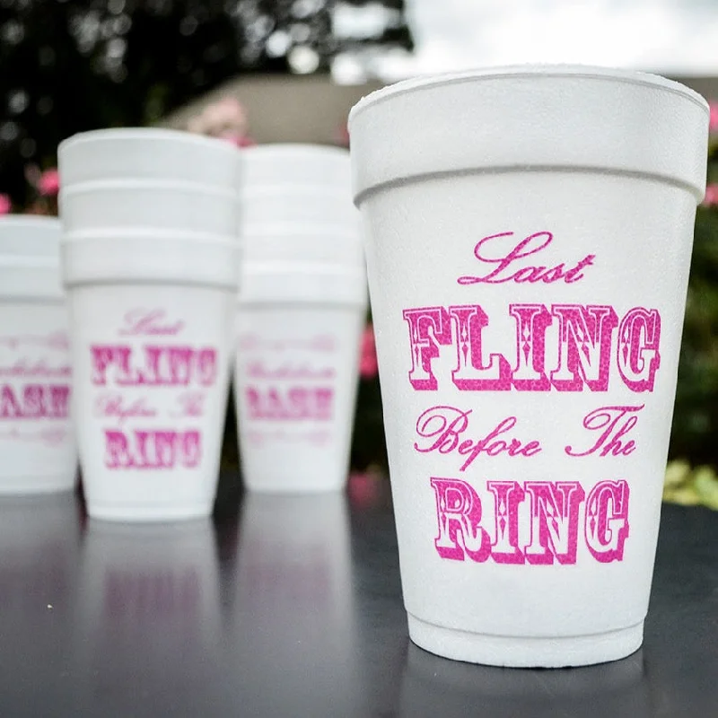 custom coffee mugs for graduation-Bachelorette "Last Fling" Styrofoam Cups