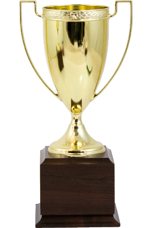 trendy coffee cups for college students-Classic Gold Metal Award Cup