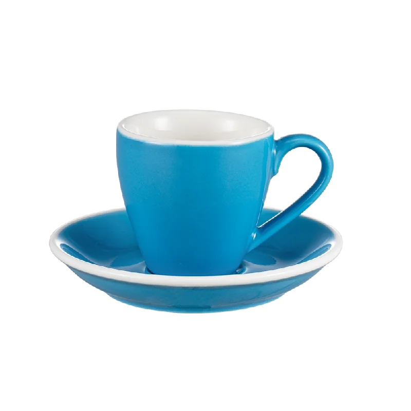 luxury coffee cups for tea lovers-I.XXI Espresso Cup with Saucer 80ml, Blue