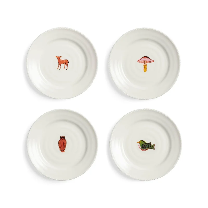 colorful disposable dinnerware-Set of Four Autumnal Side Plates, 17.5cm