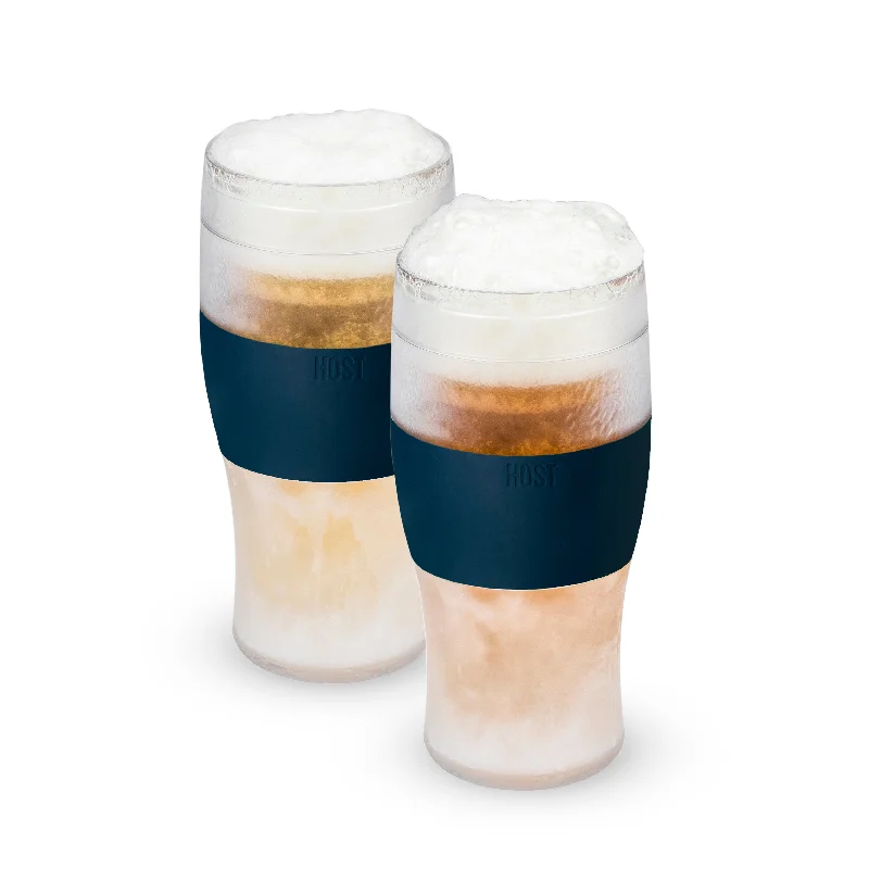 unique ceramic mugs for coffee-Beer FREEZE™ Cooling Cups in Varsity Blue, Set of 2