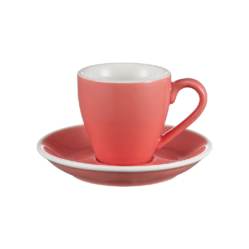 custom photo mugs for family gatherings-I.XXI Espresso Cup with Saucer 80ml, Pink