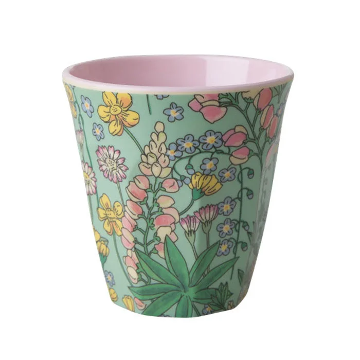 elegant mugs for formal events-Rice DK Medium Cup 2 Tone with Lupin Print