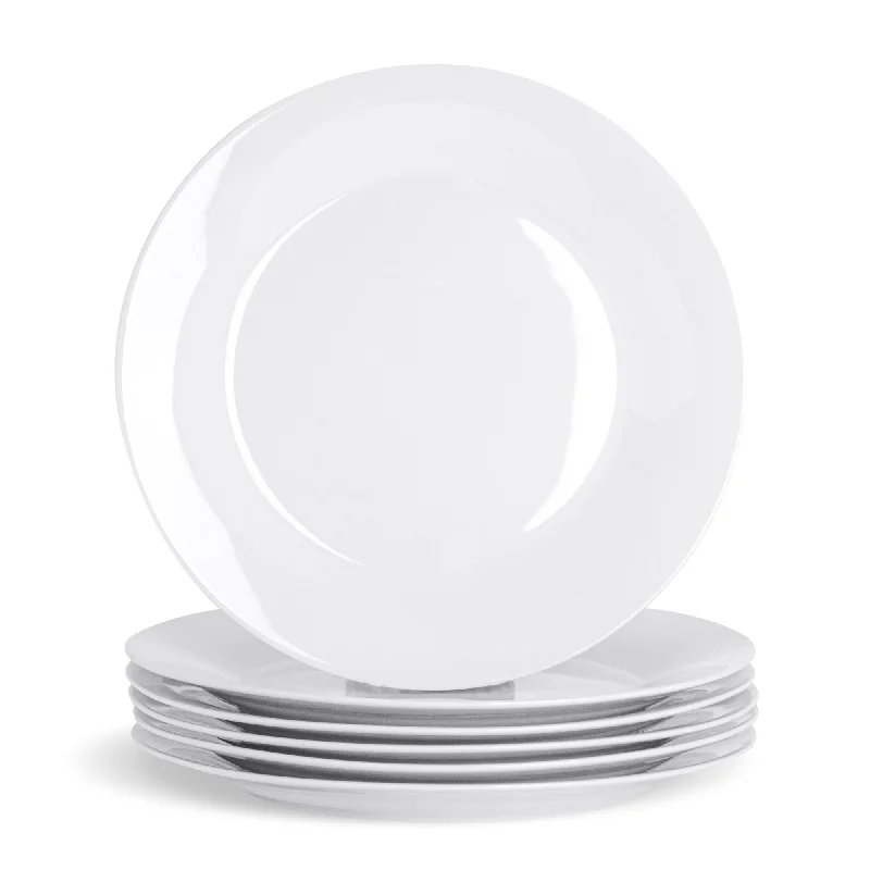 luxury tableware set-27cm White Large China Dinner Plates - Pack of Six - By Argon Tableware