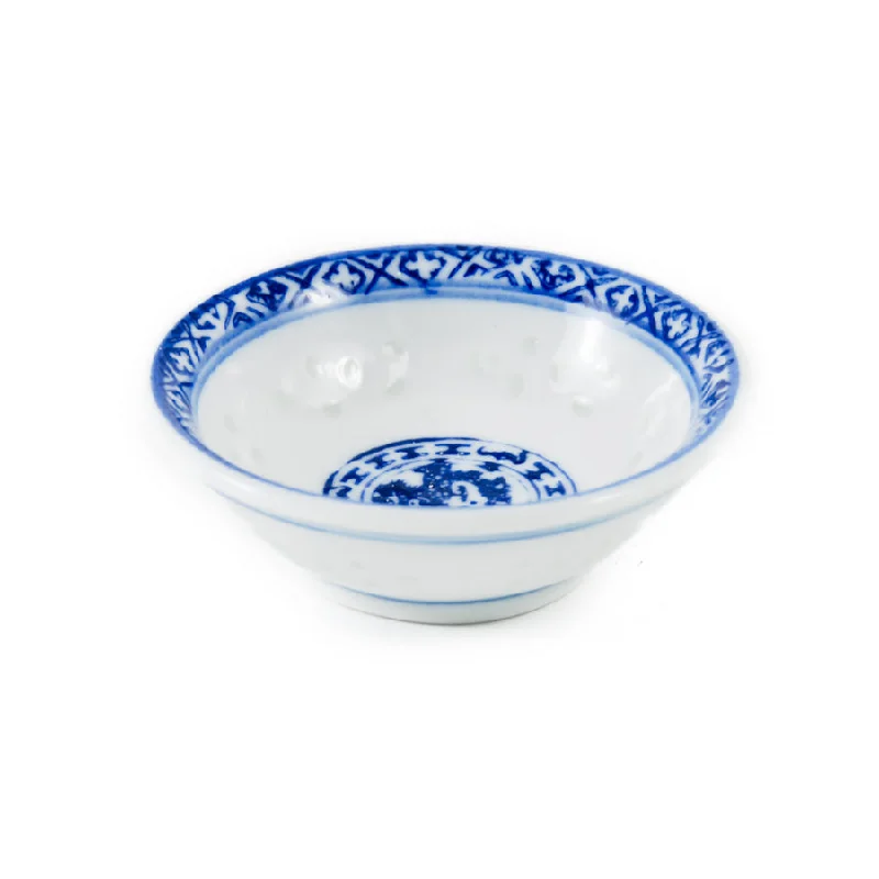 stainless steel serving plates set-Blue Rice Pattern Sauce Dish, 7 cm