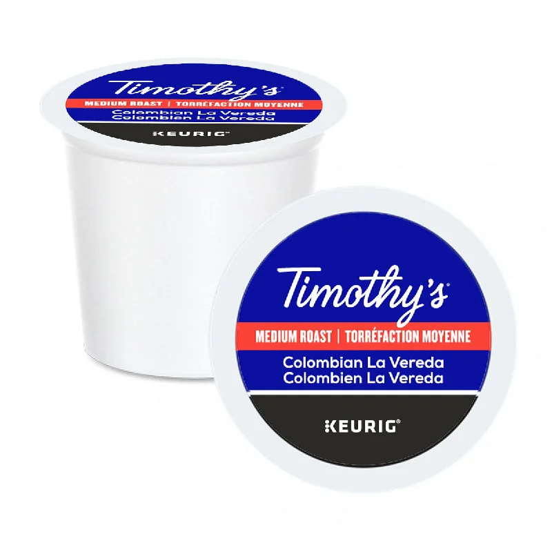 insulated travel cups for tea-Timothy's Colombian La Vereda K-Cup® Pods 24 Pack