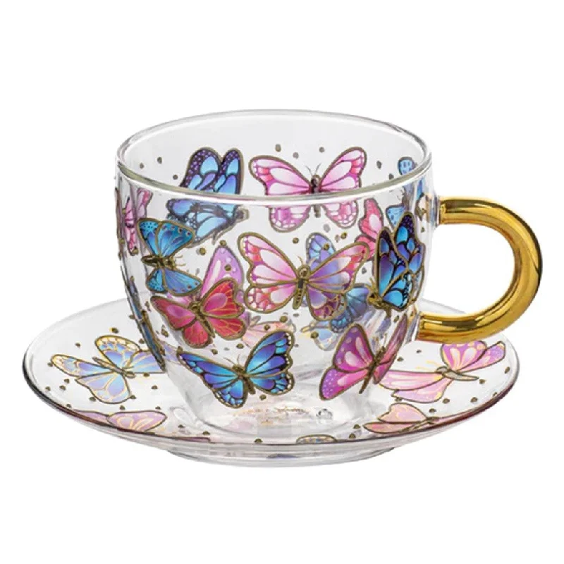 personalized tea cups for bridal showers-Ashdene Natures Keepers Butterfly Double Wall Tea Cup