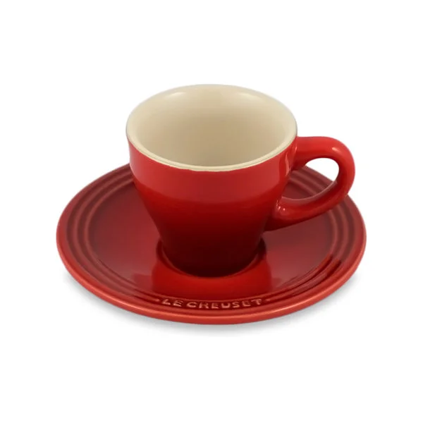 trendy coffee mugs for breakfast-Le Creuset Stoneware Espresso Cups, Set of 2 - Cerise