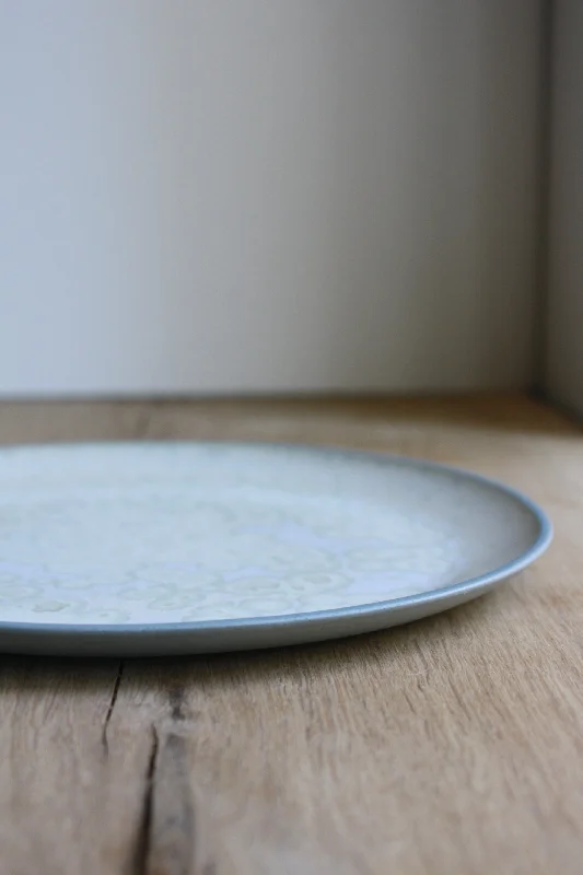 elegant porcelain dinner plates-Dinner Plate, Stone Blue w. Crystal Glaze