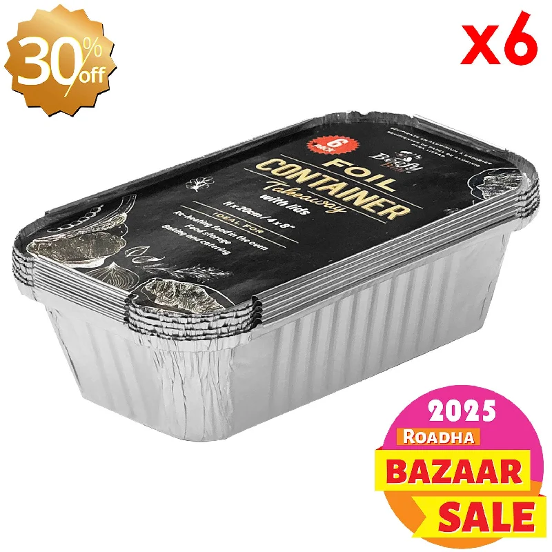 elegant glass dinnerware set-Foil Tray, 6PCs  (20 x 11cm)