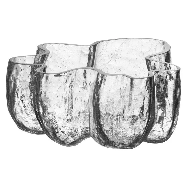 high-end dinnerware for events-Crackle Bowl - Clear