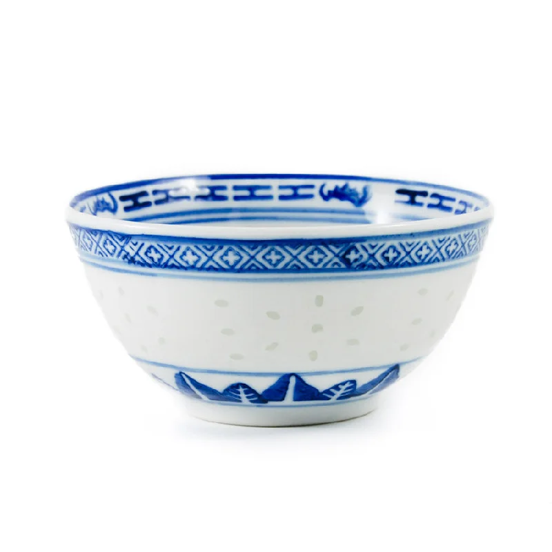 rustic disposable plates-Blue Rice Pattern Rice Bowl, 11.5cm