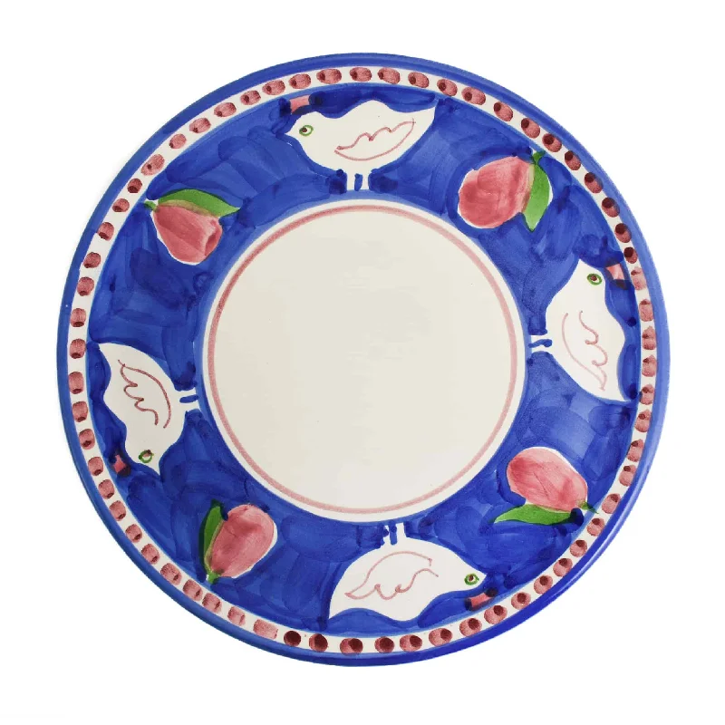 personalized wedding dinner plates-Materia Gallina Blue Pizza Plate, 32cm