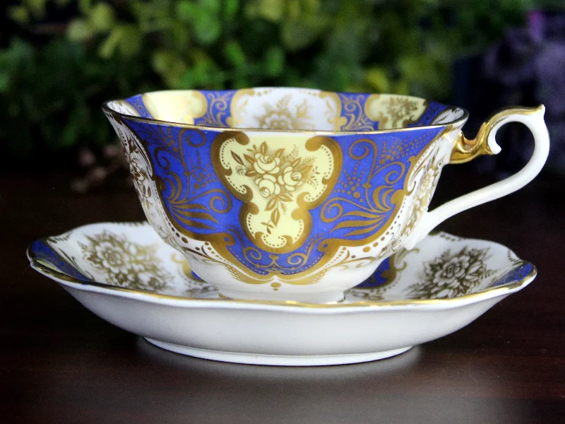 eco-friendly coffee mugs for home-MAJESTIC Teacup, Royal Albert Avon Shaped, Cabinet Tea Cup & Saucer -K24