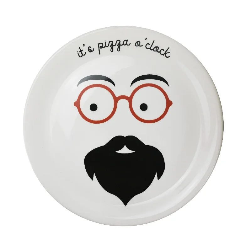 wedding dinnerware set for 8-It's Pizza O'Clock Pizza Plate, 31cm