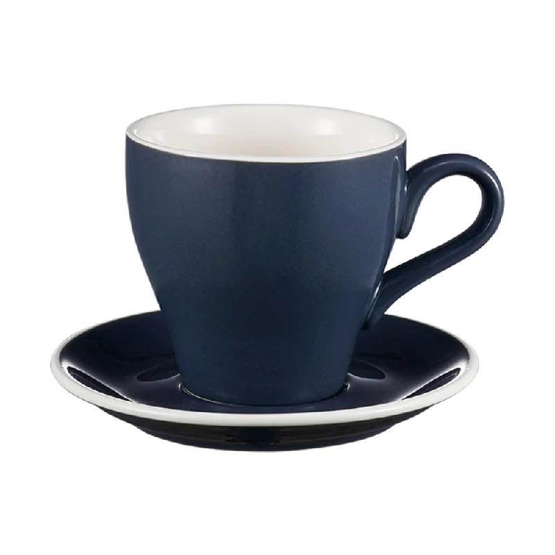 fun coffee mugs for the kitchen-I.XXI Tulip Coffee Cup with Saucer 280ml, Navy