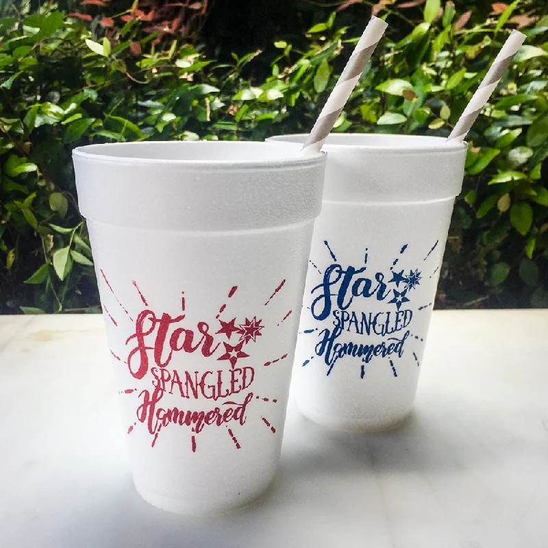 elegant mugs for formal events-Custom "Star Spangled Hammered" Styrofoam Cups