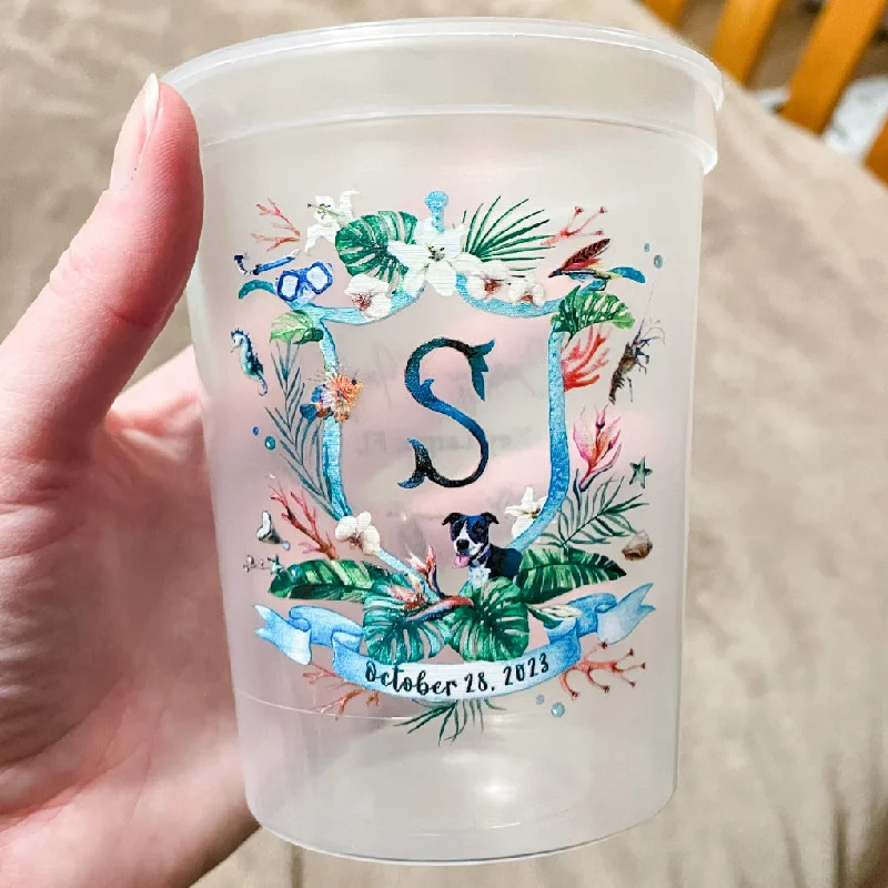 fun mugs for office workers-Full Color Clear Stadium Party Cups