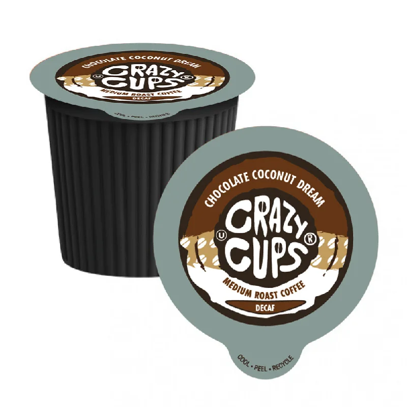 reusable mugs for coffee lovers-Crazy Cups Decaf Chocolate Coconut Dream Single Serve Coffee 22 Pack