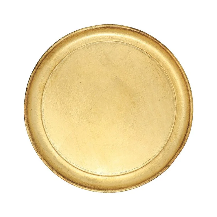 elegant wedding plates set-Florentine Wooden Accessories Gold Small Round Tray