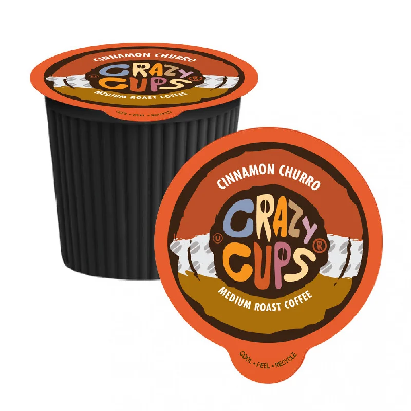 personalized coffee cups for teachers-Crazy Cups Cinnamon Churro Single Serve Coffee 22 Pack