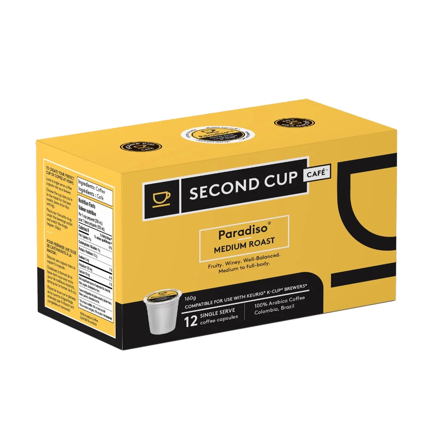 personalized mugs with fun designs-Second Cup Paradiso Medium Single Serve Coffee 12 Pack