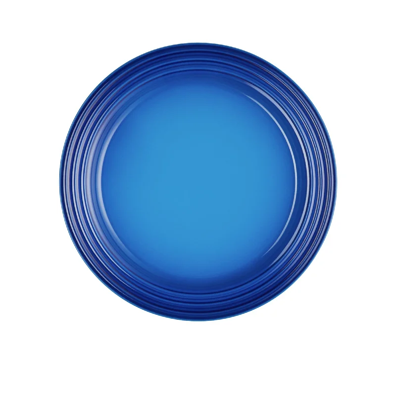 dinnerware set with serving platters-Le Creuset Stoneware Salad Plate 22cm Azure in Blue