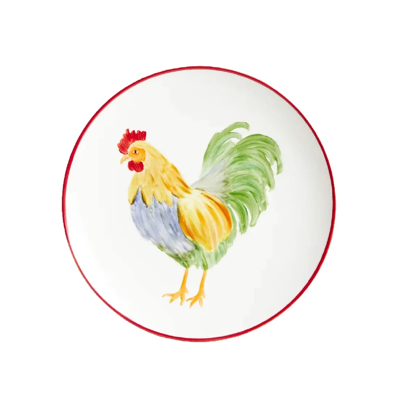 durable dinnerware for daily use-The Platera Manolo Rooster Porcelain Side Plate, 21cm