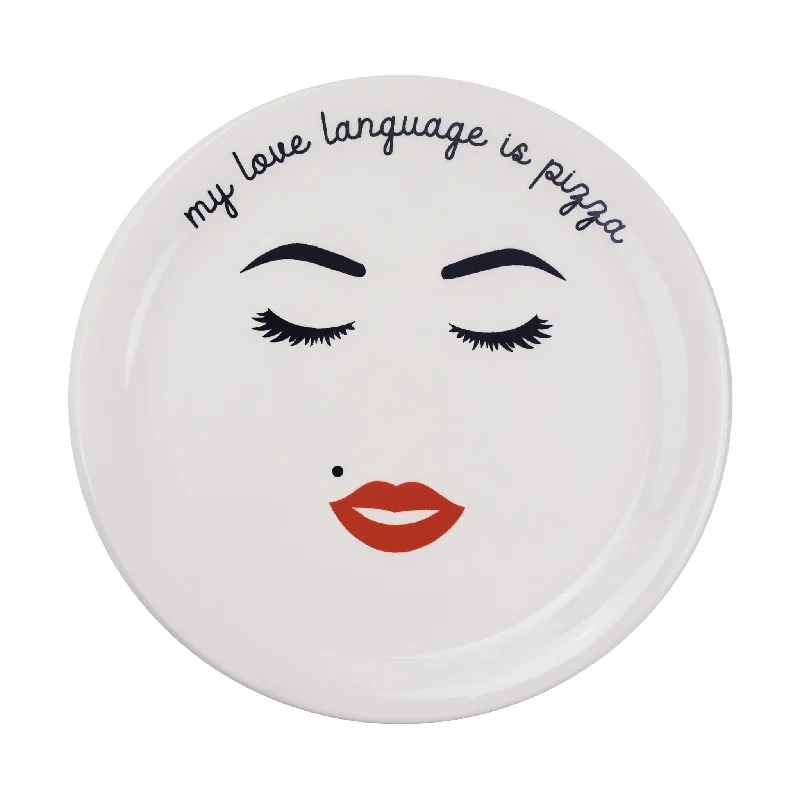 eco-conscious tableware-My Love Language Is Pizza Pizza Plate, 31cm