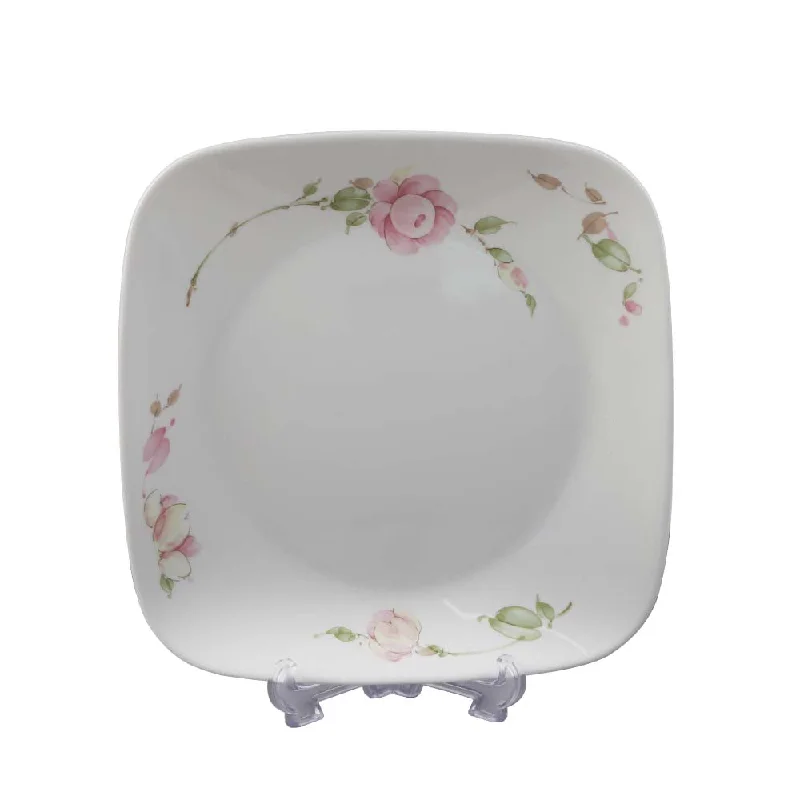 porcelain dinner plates set-PLATE QUARTER SQUARE CORNINGWARE COUNTRY ROSE 2211-RS-LP PC