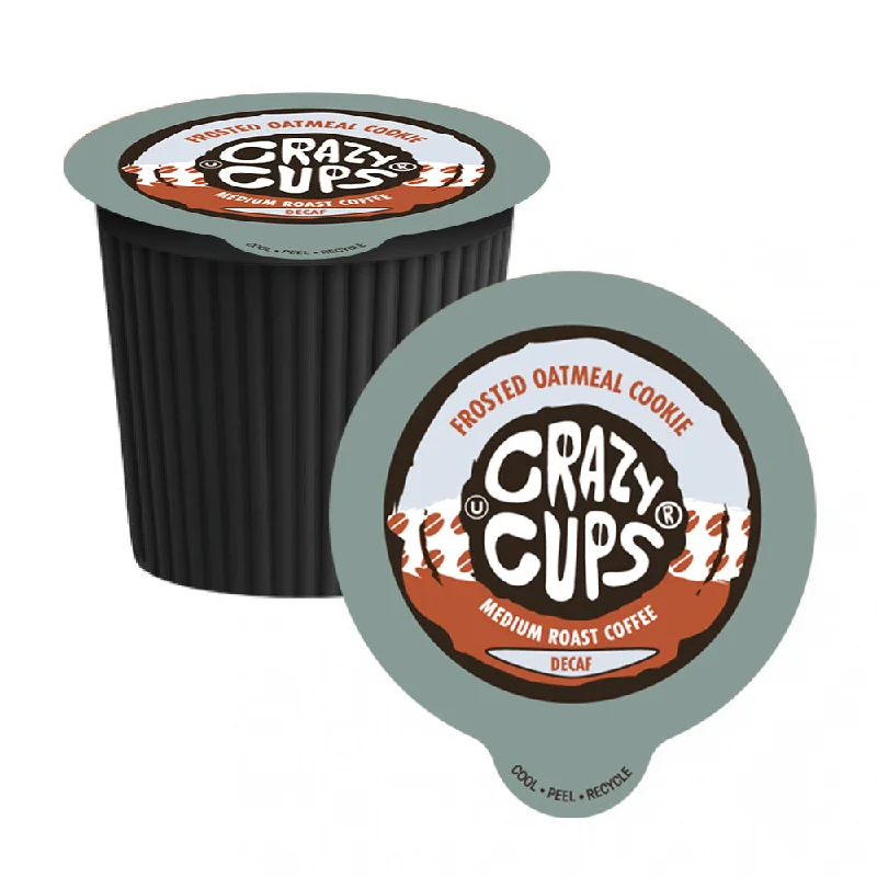 colorful travel mugs for work-Crazy Cups Decaf Frosted Oatmeal Cookie Single Serve Coffee 22 Pack