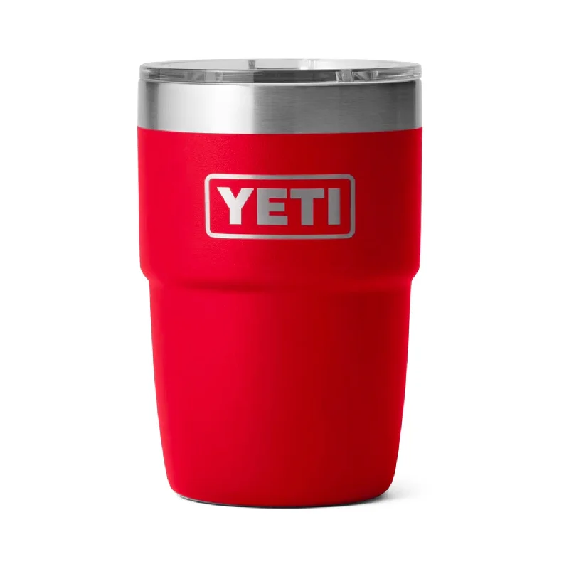 insulated travel cups for summer drinks-YETI Rambler 8 oz. Stackable Cup, Rescue Red