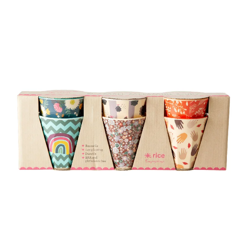 insulated coffee mugs for cold drinks-Rice DK Melamine Cups with Assorted 'Follow The Call of The Disco Ball' Prints - Small