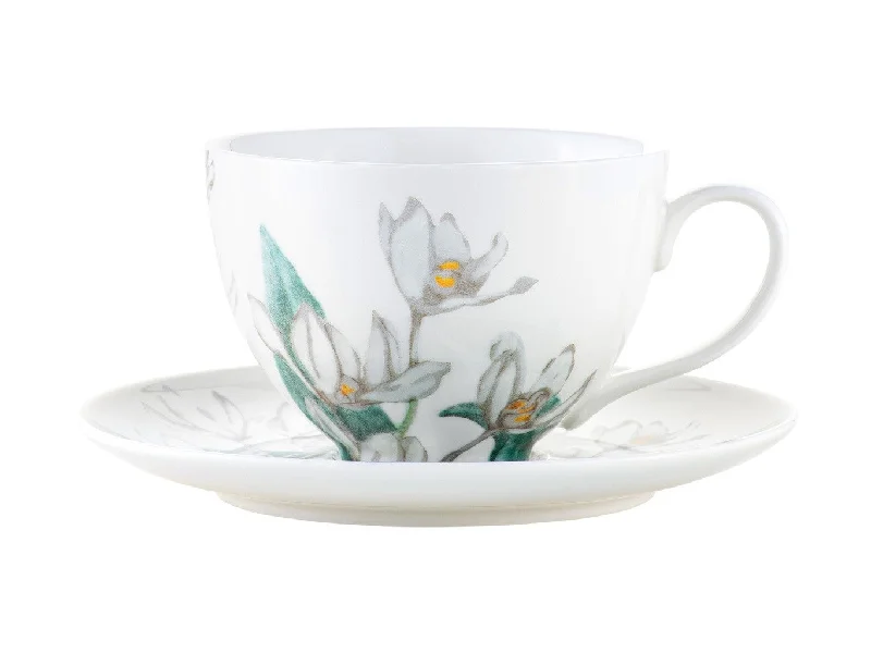 personalized tea mugs for birthday gifts-Maxwell & Williams Royal Botanic Gardens Australian Orchids Cup & Saucer 240ML White Gift Boxed