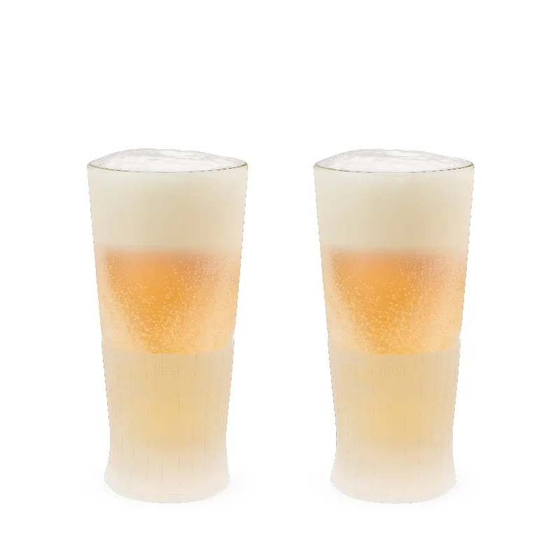 colorful mugs for parties and celebrations-Glass Beer FREEZE™ Cooling Cups, Set of 2