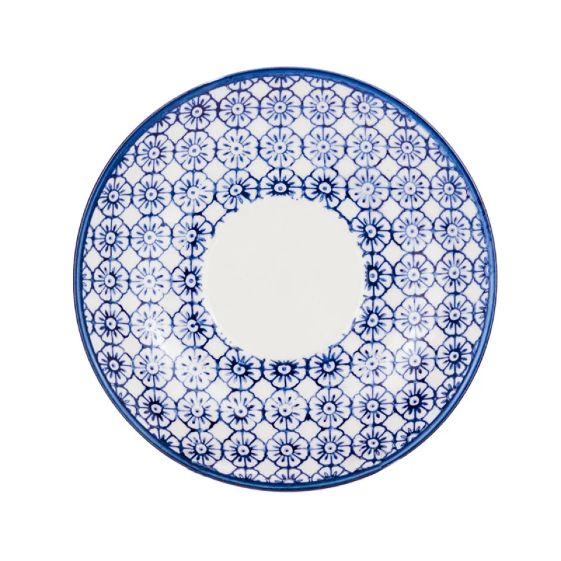 stackable dinner plates set-14.5cm Hand Printed Stoneware Cappuccino Saucer - By Nicola Spring