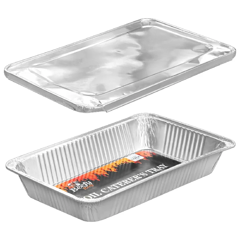 dinner plates with matching bowls-Foil Tray with Lid (52 x 32cm)