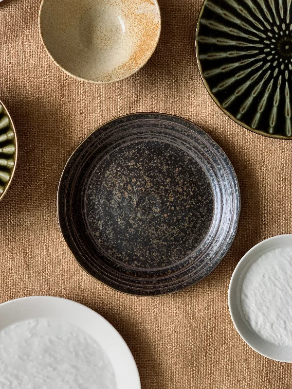 practical dinner plates-Kuro Irabo Plate