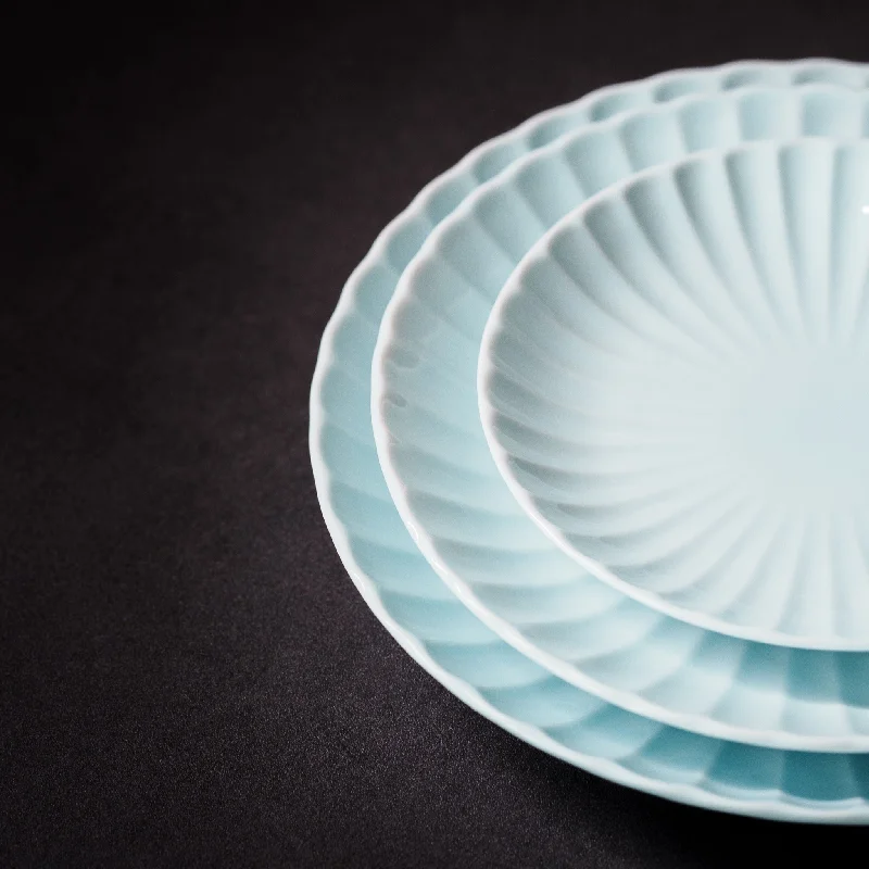 ceramic dinner plates-JÜ Plate (Pale Blue)