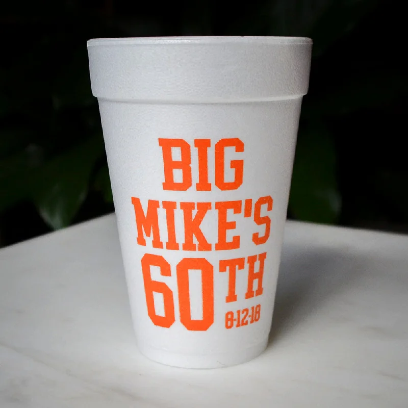 personalized mugs for friends and family-Personalized 60th Birthday Styrofoam Cups