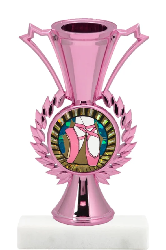 quirky travel mugs for commuters-Pretty in Pink Cup Figure Trophy