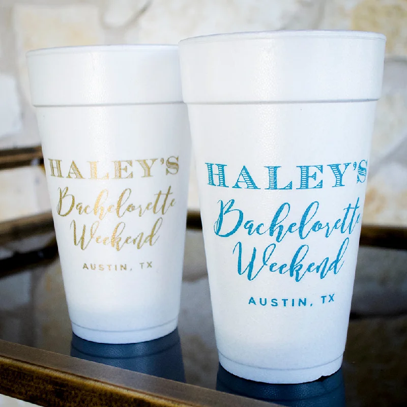 colorful mugs for kids with designs-Bachelorette Weekend Party Foam Cups